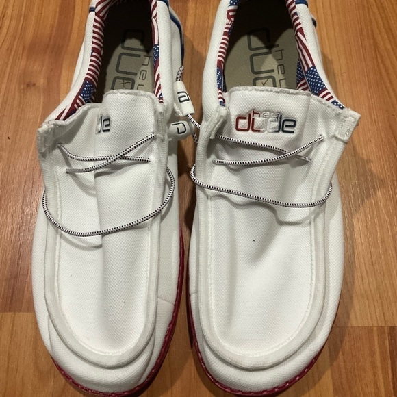 Mens Hey Dude Wally Stretch Salute Shoes 12 EXCLUSIVE LIMITED NEW! Patriotic